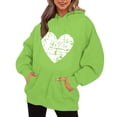 thumbnail image 1 of WEAIXIMIUNG Sweat à Fermeture Éclair pour Femmes Grande Taille Imprimé Cœur de la Saint-Valentin Manches Longues Col Rond avec Poche, 1 of 3