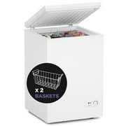 Northair Chest Freezer - 3.5 Cu Ft with 2 Removable Baskets - Reach In Freezer Chest - Quiet Compact Freezer - 7 Temperature Settings-White