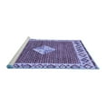 thumbnail image 2 of Ahgly Company Machine Washable Indoor Round Abstract Blue Modern Area Rugs, 3' Round, 2 of 4