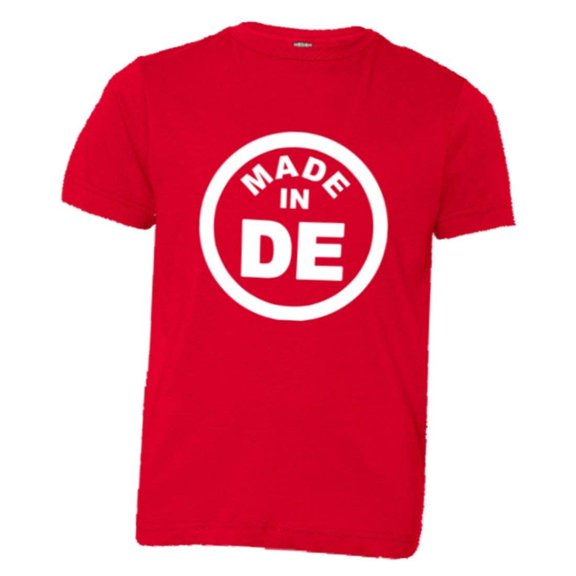 PleaseMeTees™ Youth From Born Made In Delaware DE Logo Label HQ Tee