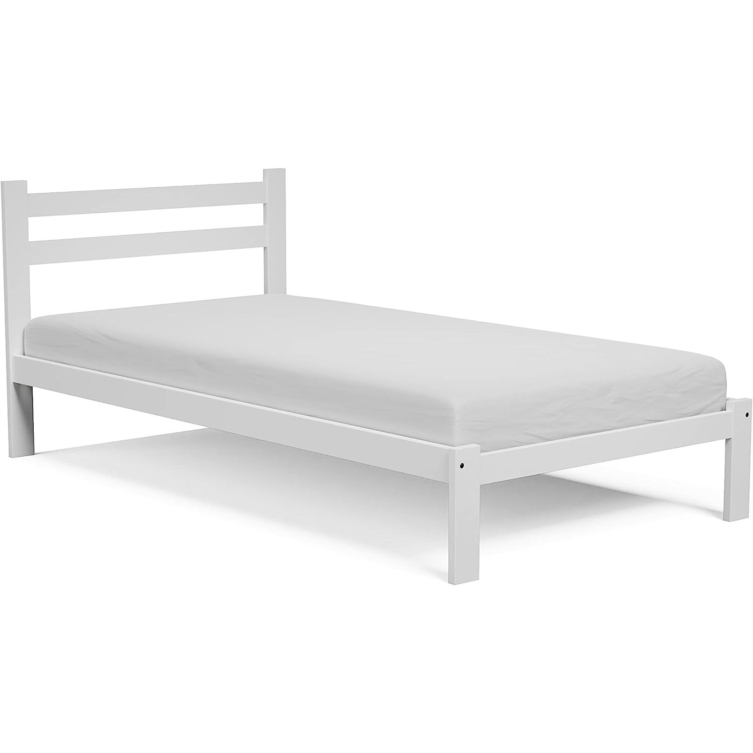 Walmartas XL Size Bed Frame Solid Pine Wood and Hardwood Slats Support
