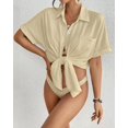 thumbnail image 5 of ZANKLEY Women Swimsuit Coverup Shirt Dress Button Down Bathing Suit Cover Up Beachwear, 5 of 13