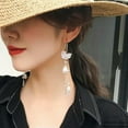 thumbnail image 4 of GKNET 925 Silver Flower Butterfly Tassel Crystal Earrings Stud Women Jewellery Gift-White Flower Pearl Crystal, 4 of 6