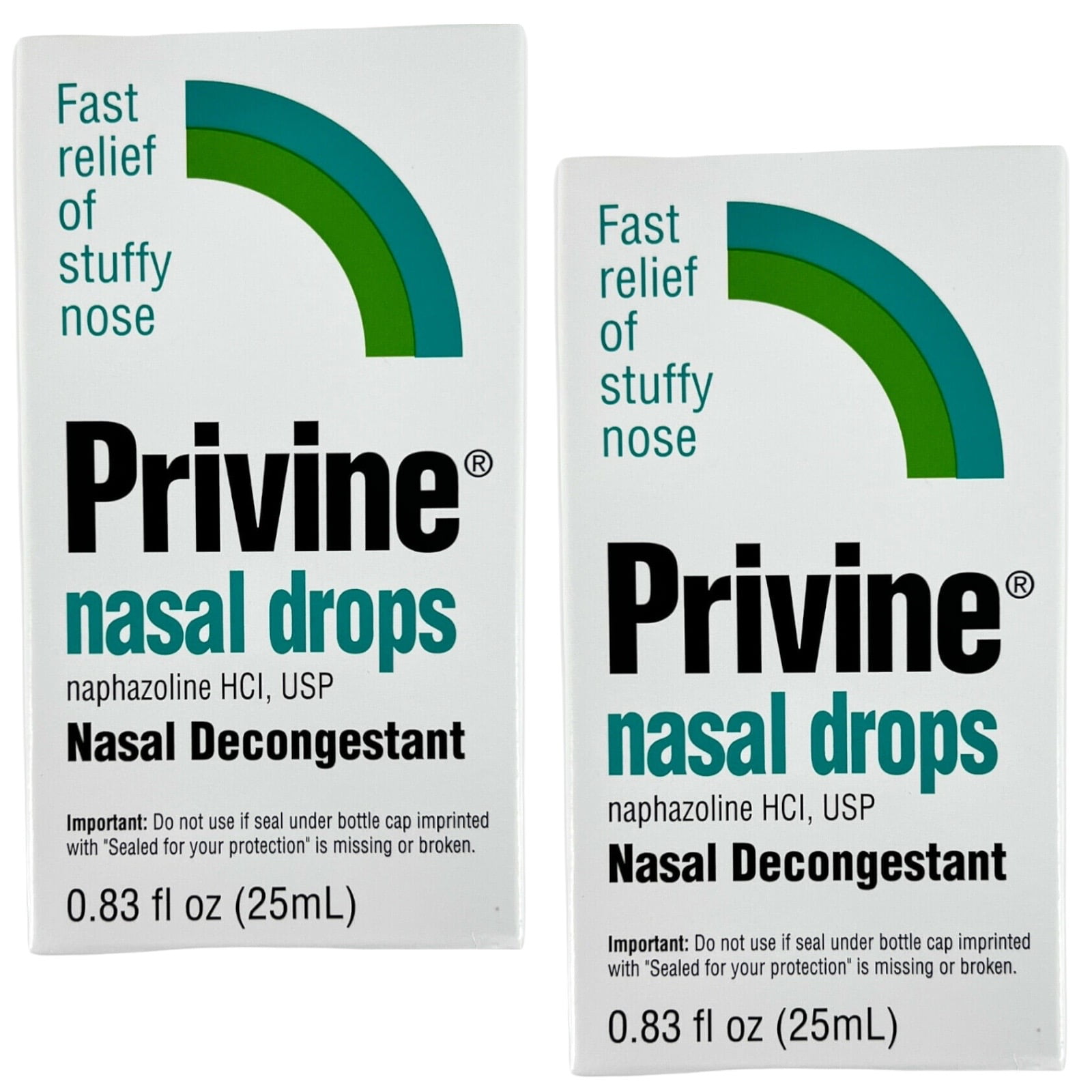 Privine Nasal Drops Decongestant Fast Relief of Stuffy Nose 0.83 fl oz