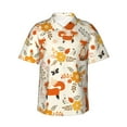 thumbnail image 2 of Picia Flower Fox Gentle Cotton Regular Fit Short Sleeve Casual Hawaiian Shirt for Men-Small, 2 of 9