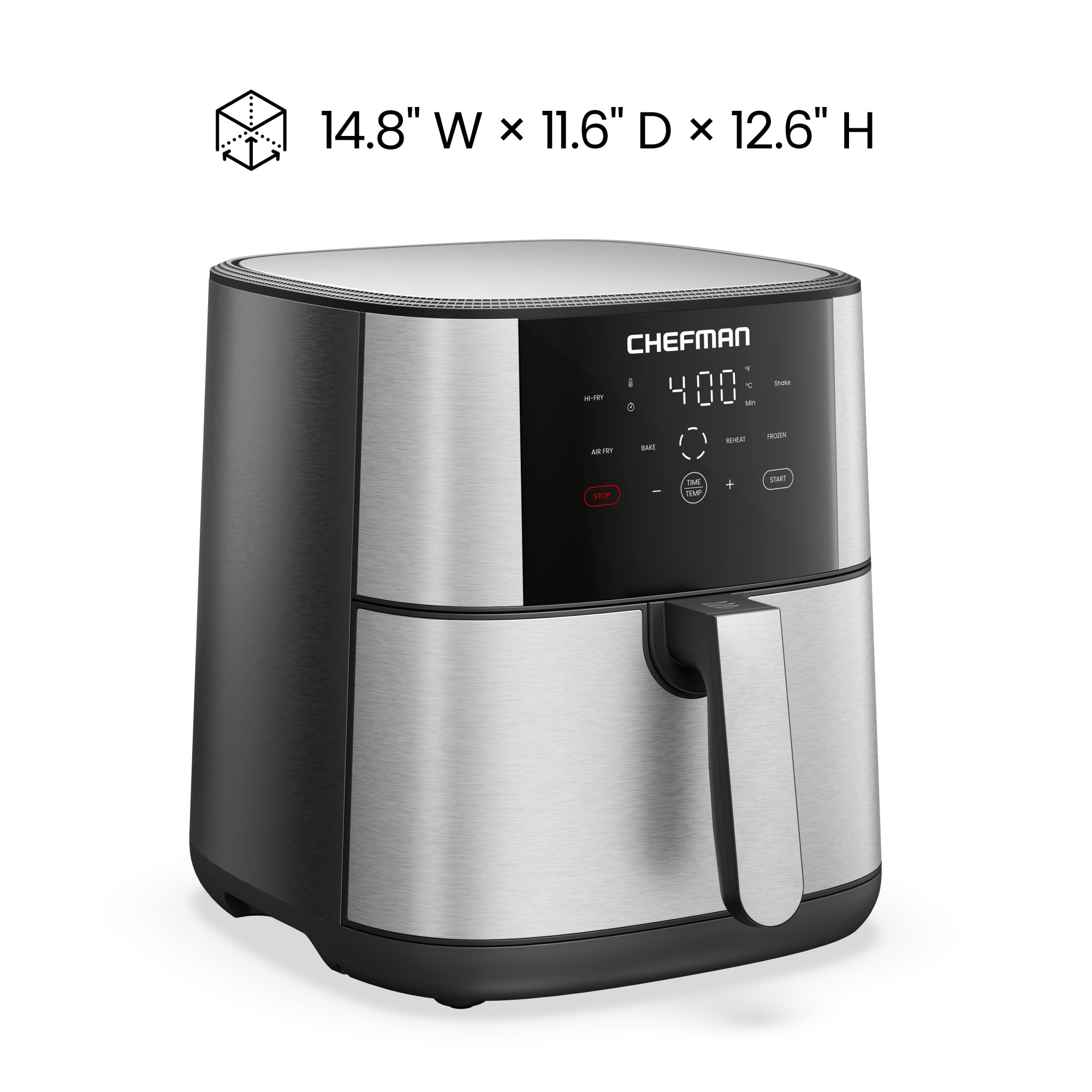 Chefman Turbofry Touch XL 8 Qt. Air Fryer With Digital Controls - Stainless Steel