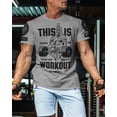 thumbnail image 3 of Gymish Spartan Warrior Workout Gym Shirt for Men – Motivational Lifting T-Shirt, Athletic Gym Wear, Heather Grey with Sleeve Logo, Large, 3 of 6