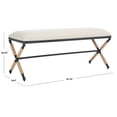 thumbnail image 3 of SAFAVIEH Couture Carmelo Solid Linen Contemporary Bench, Beige/Black, 3 of 11