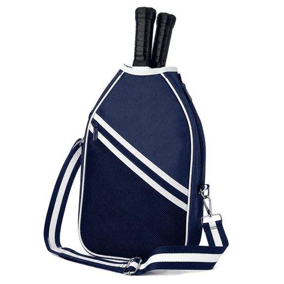Pickleball Bag Sling Backpack for Women Men, Crossbody Pickleball Paddle Bag with Zipper PocketPickleball Blue