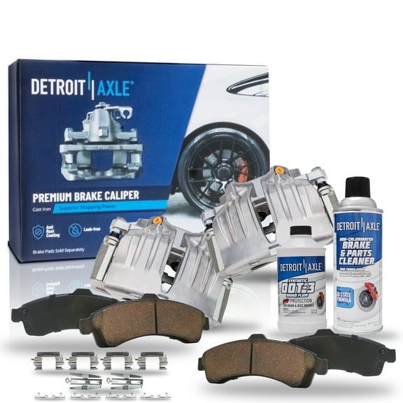 Detroit Axle - Front Brake Calipers Brakes Brake Pads Replacement for Chevy Trailblazer GMC Envoy Fits select: 2004-2005 CHEVROLET TRAILBLAZER LS/LT, 2002-2003 CHEVROLET TRAILBLAZER