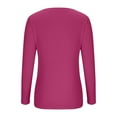 thumbnail image 4 of Teissuly Womens Long Sleeve Scoop Neck Ribbed Knit Fitted Casual Tops Tee Slim Basic Shirts, 4 of 5
