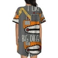 thumbnail image 3 of Picia I Like Big Digger Pajamas Sets for Women Soft Short-Sleeved Pjs with Lounge Shorts Two Piece Sleepwear-Large, 3 of 9