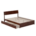 thumbnail image 2 of Norla Queen Wood Platform Bed with Footboard and Twin XL Trundle in Walnut, 2 of 13