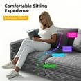 thumbnail image 3 of Alvantor 4-Seat Sofa 102" W Corduroy Upholstered Deep Seat Couches Convertible Chaise for Living Room, Apartment Grey, 3 of 8