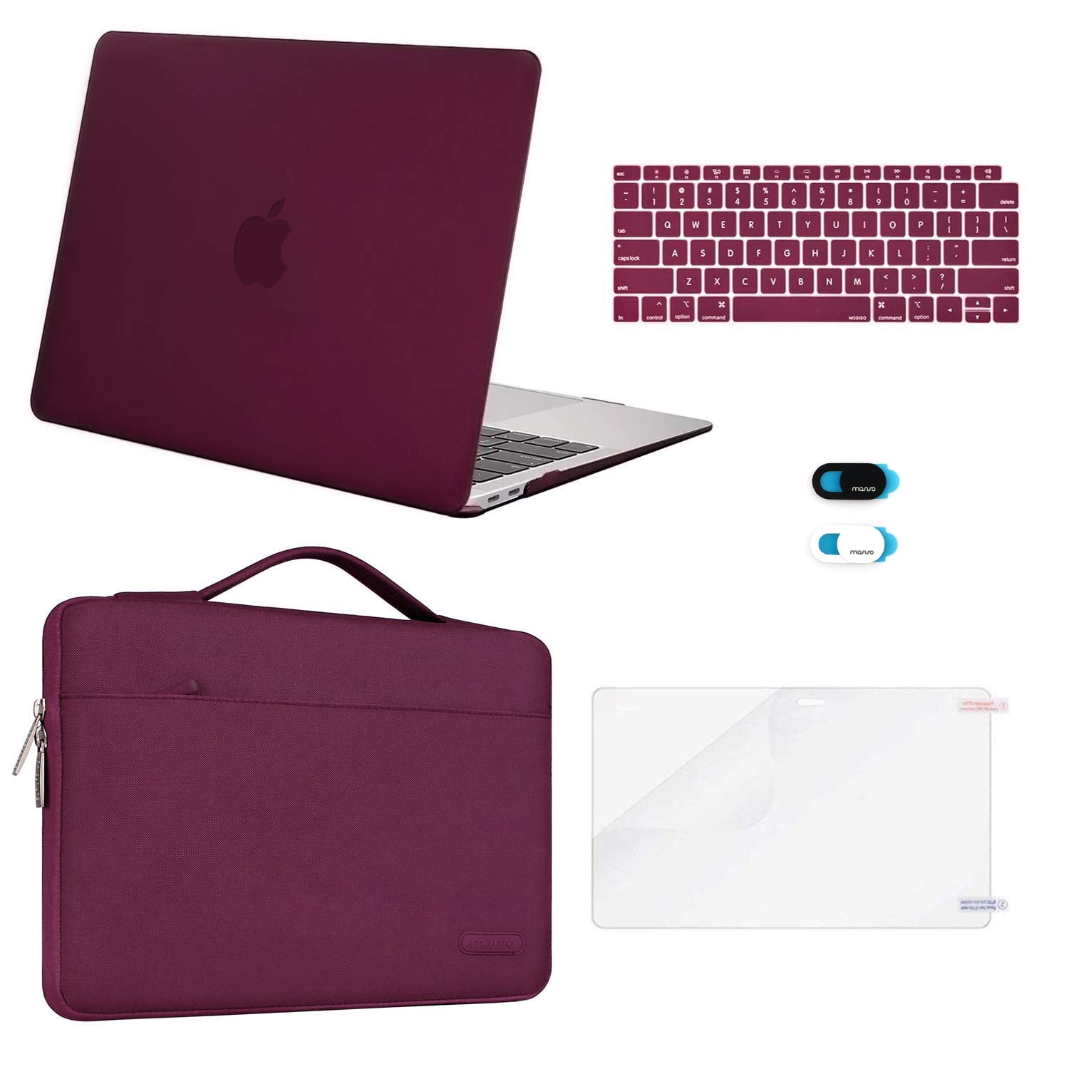 MOSISO 5 in 1 New MacBook Air 13 inch Case A1932 2019 2018 Release, Hard Case Shell Cover&Sleeve Bag for Apple MacBook Air 13'' with Retina Display