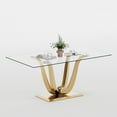 thumbnail image 5 of Ssline Rectangular Dining Table,Tempered Glass Top, Stainless Steel Base,for Dining Room, 5 of 8
