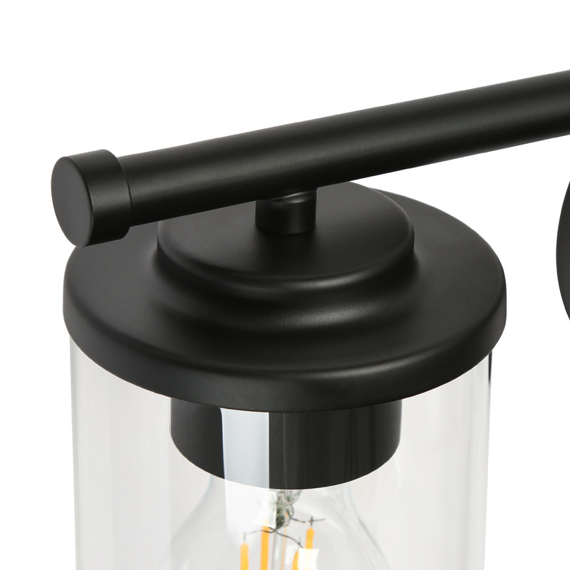 LNC 3-Light Modern Farmhouse Vanity Light, Matte Black Wall Light for Bathroom