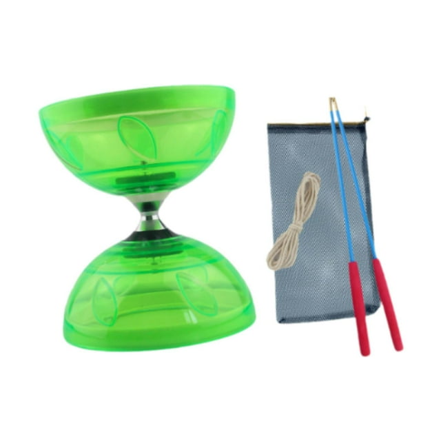 Lipstore Ensemble Diabolo Chinois Amusant Portable Robuste 3 Roulements pour Enfants Débutants Extérieur Vert