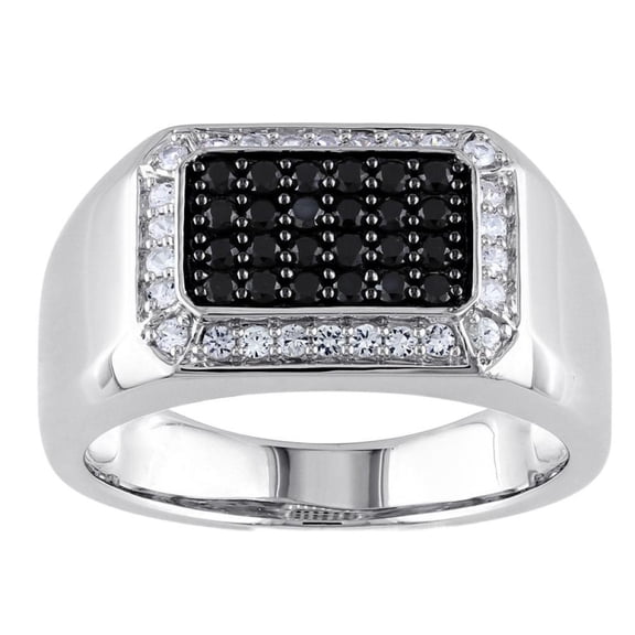 SEPARQI Mens Titanium Ring Wedding Band Black Cubic Zirconia Thumb Ring Jewelry Ornament With White Gift Box