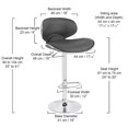 thumbnail image 4 of Bronte Living Leatherette Bar Stool 24" to 30" Adjustable Height 360 Swivel High Backrest, Base with Hard Floor Protection Plastic - Series Claudia - Set of 2, 4 of 9
