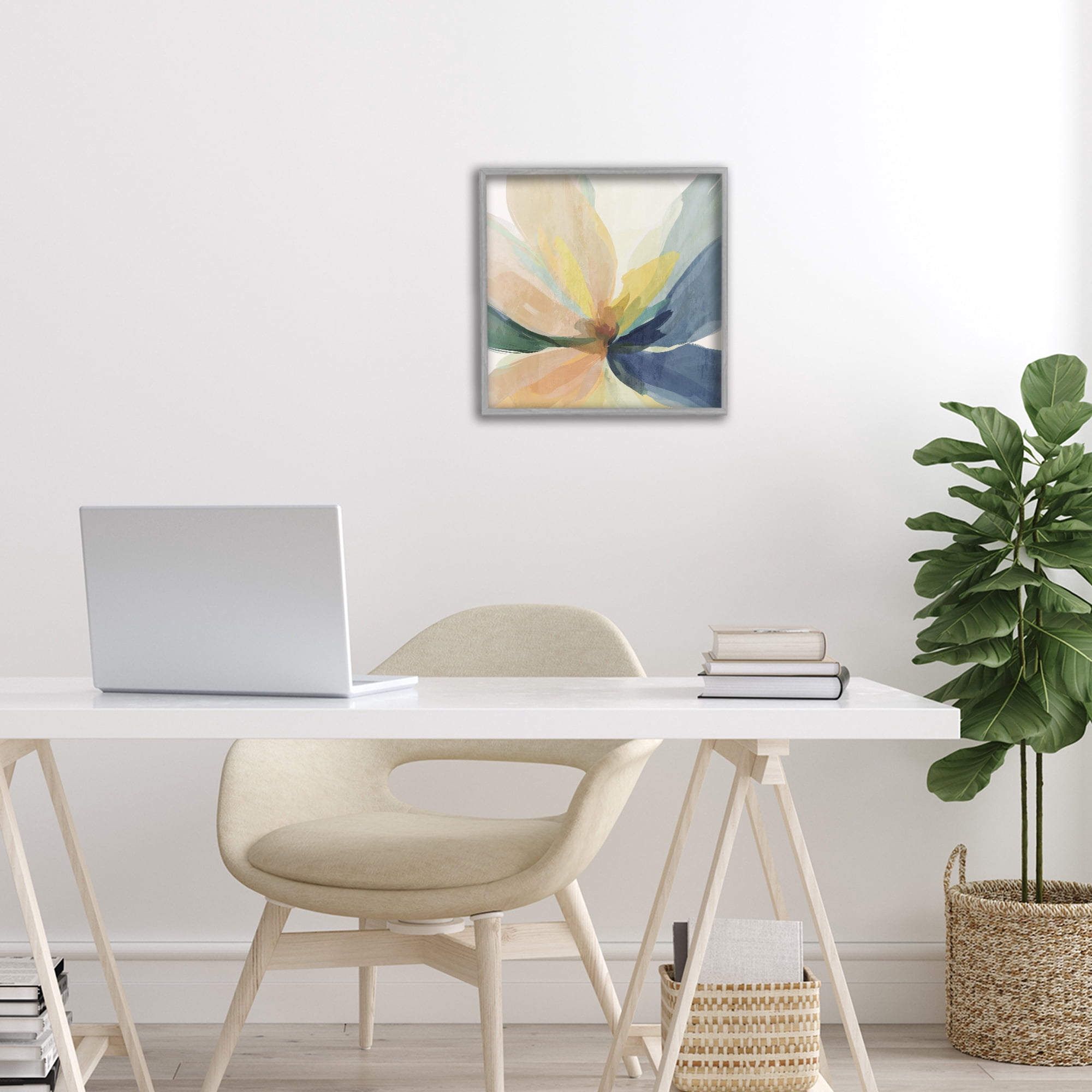 Stupell Industries Soft Harmonious Petals Gray Framed Giclee Art, design by Irena Orlov