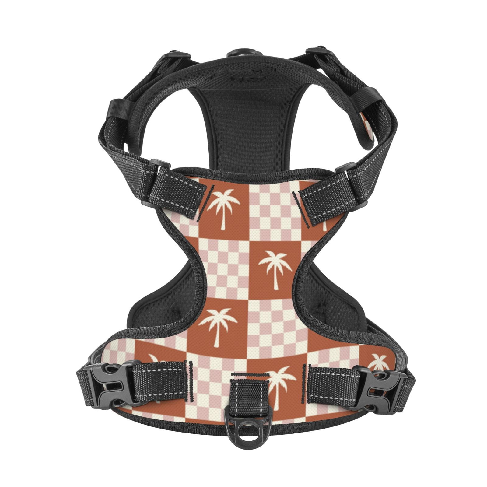 Kdxio Brown Palms Print No Pull Dog Harness Adjustable Reflective Oxford Easy Control Medium Large Dog Harness for Training and Everyday-Small