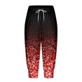 thumbnail image 4 of 2DXuixsh Ensembles de Pantalons pour Femmes Mode Décontractée Ample Imprimé Lacets Taille Haute Poche Jogging Pantalons Capri pour Femmes Rouge Taille P, 4 of 5