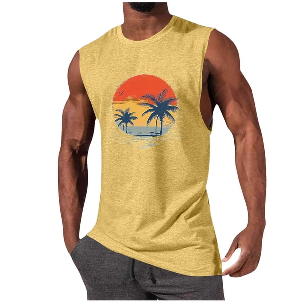 Hombres Casual Moda Impresión Suéter Cuello Redondo Deportes Tanque sin Mangas para Al Aire Libre Casual Diario