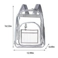 thumbnail image 3 of Vikakiooze Gray Clear Backpack Heavy Duty Clear Bookbag Transparent Backpack Look Through Plastic Bookbag for School,Work,Stadium,Travel,Security,Festival,College (Black), 3 of 7