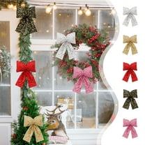 YIKA Christmas Bow Decorations Sequined Bow Pendants Window Decorations Christmas Tree Decorations Christmas Decorations Christmas Decorations Indoor Black