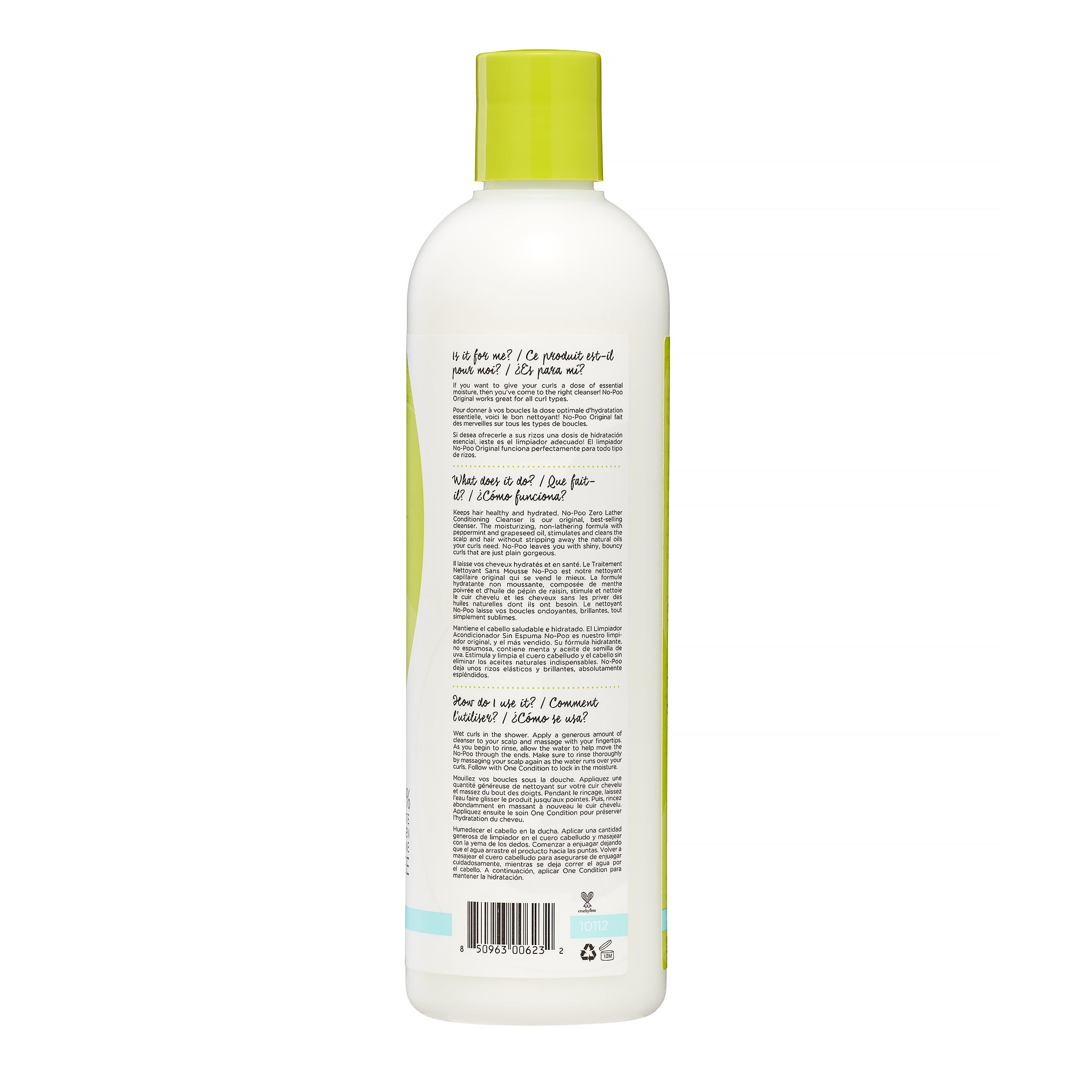 Devacurl No-Poo Original Zero Lather Conditioning Cleanser, 12 Oz