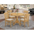 thumbnail image 3 of HomeStock Naturally Nice Round Dining Table Set With A 36" Tabletop And Sturdy Chairs, Perfect For Modern And Cozy Dining Spaces-Color:Oak,Size:5 Pc/Microfiber Seat, 3 of 4