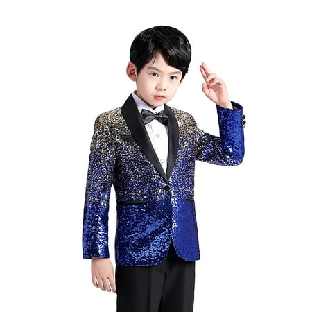 BOOMNY Elegant Boys Shimmer Suit Jacket With Black Bow Tie Formal Wear For Weddings Parties And Special Events Versatile Toddler Dailywear