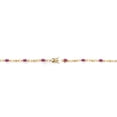 thumbnail image 4 of Gem Stone King 18K Yellow Gold Plated Silver Pink Created Sapphire and Round White Lab Grown Diamond Tennis Bracelet for Women (3.04 Cttw, Gemstone Birthstone, Oval 6X4MM, 7.25 inches), 4 of 4