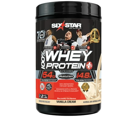Six Star Pro Nutrition Elite Series 100% Whey Protein Powder, Vanilla Cream, 20g Protein, 2 (Ultimate Nutrition Prostar 100 Whey Protein Best Flavour)