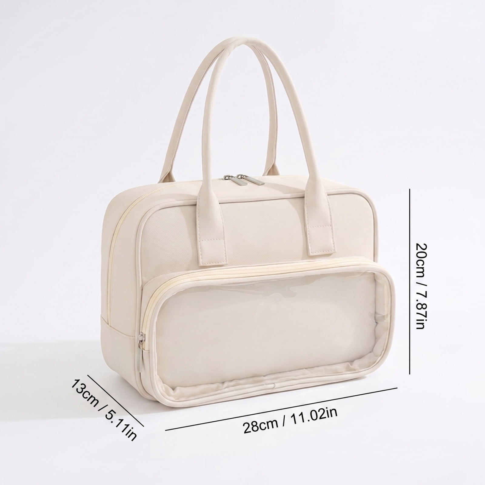 Toiletry Bag with Clear Window,Lightweight Travel Makeup Organizer with Handle