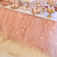 thumbnail image 2 of Falda de mesa de gasa tutú esponjosa larga, fiesta de cumpleaños, mesa de postre, boda, letrero, mantel circundante, decoración, 22m, 2 of 4