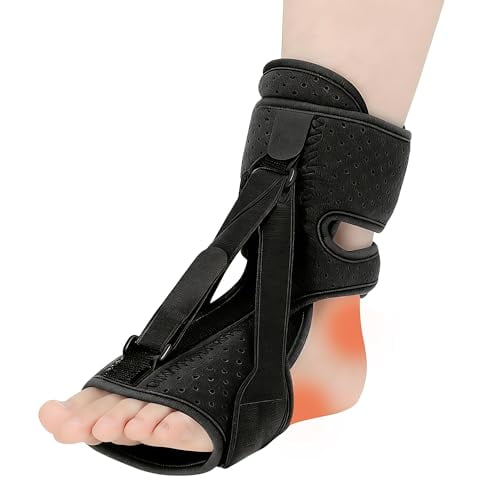 Upgrade Plantar Fasciitis Night Splint and Brace,plantar fasciitis relief with Soft Memory Foam Pad,Arch Pain,Heel Spur,Foot-drop and Achilles Tendonitis (Black)