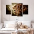 thumbnail image 2 of Elephant Stock Fierce Lion Growl Wall Art - Horizontal Multi Panel Canvas - Living Room Wall Decor - Animal Multi Panel - Beige And Brown Decor - 52" x 32", 2 of 4