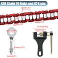 thumbnail image 5 of 420 Chain Mini Bike Chain 90 Links Replacement for Coleman Mini Bike CT200U BT200X CT200U-EX Baja Warrior Massimo MB200 TrailMaster Predator 212 196cc 6.5hp Parts Chain Adjuster, 5 of 9