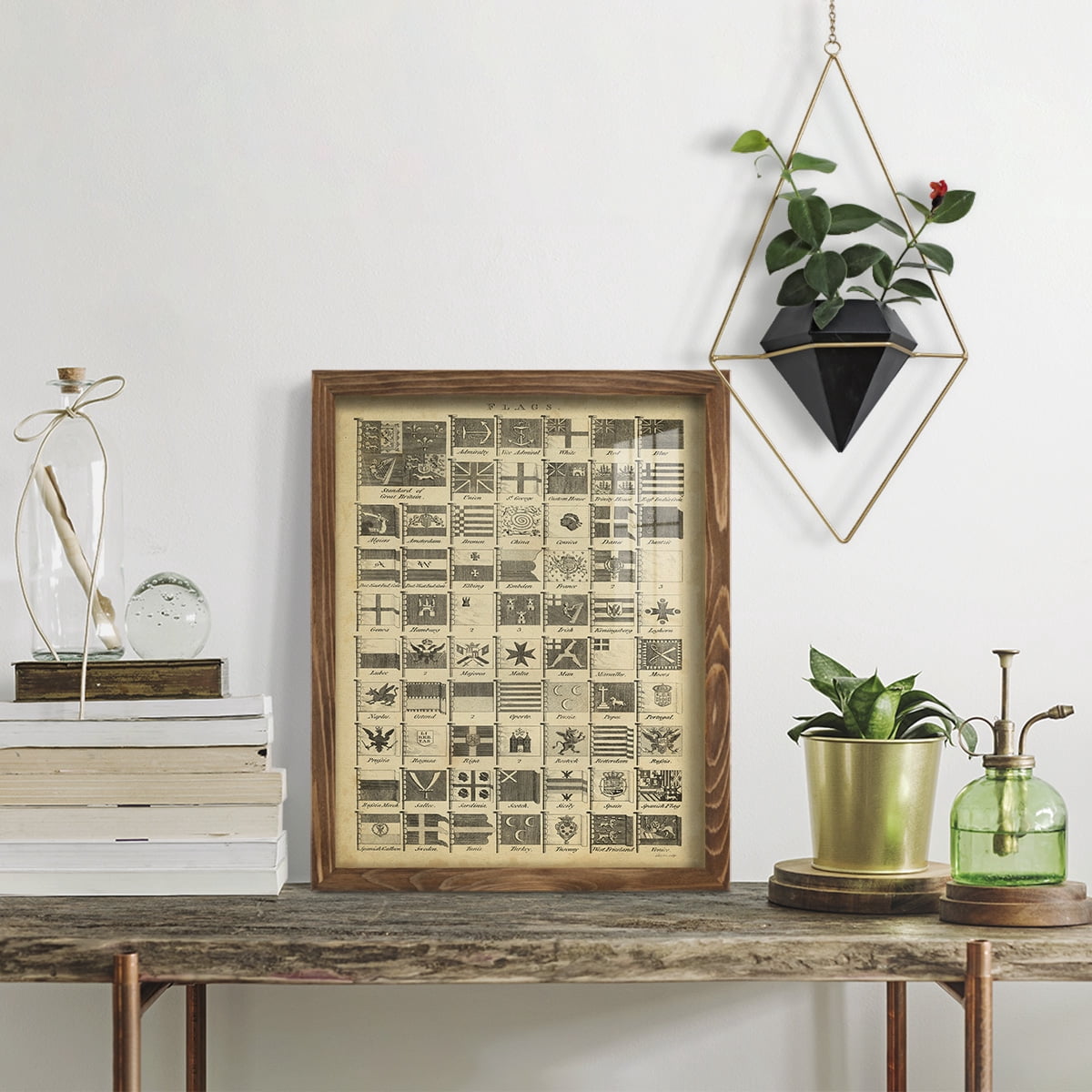 Encyclopediae VII -Framed Print w/glass-Walnut
