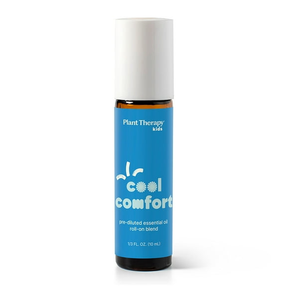 Plant Therapy Kids Cool Comfort Pre-Diluted Essential Oil Roll-On Blend 10 mL (1/3 oz) Feeling Warm or Feverish, Encourages Rest & Relaxation, Supports Overall Wellness During Illness