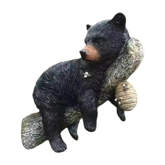 oshhni Baby Bear Cub Tree Hugger Statue Art Statue for Outside Bear on A Tree