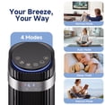 thumbnail image 3 of SHOUFTW Quiet Bladeless Tower Fan for Bedroom, 28dB Silent Cooling Fan with 12H Timer, 64° Oscillating, Smart Auto Mode for Home Office, Black, 3 of 8