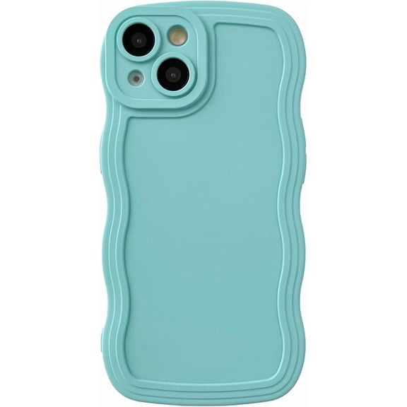 MYKOMI for iPhone 14 Case,Solid Color Curly Wave Frame Soft Phone Case