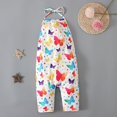 thumbnail image 2 of Gubotare Baby Girl Romper Girls Cute Romper Wide Leg Summer Sleeveless Outfits Size 5-6T (White,5-6 Years), 2 of 8