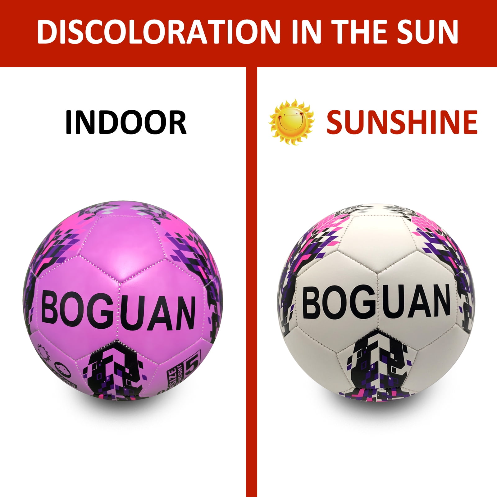 Soccer Ball Discoloration in The Sun Official Size 5