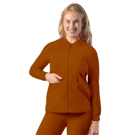

Adar Addition Scrubs For Women - Zippered Bomber Scrub Jacket - A6200 - Caramel - 2X