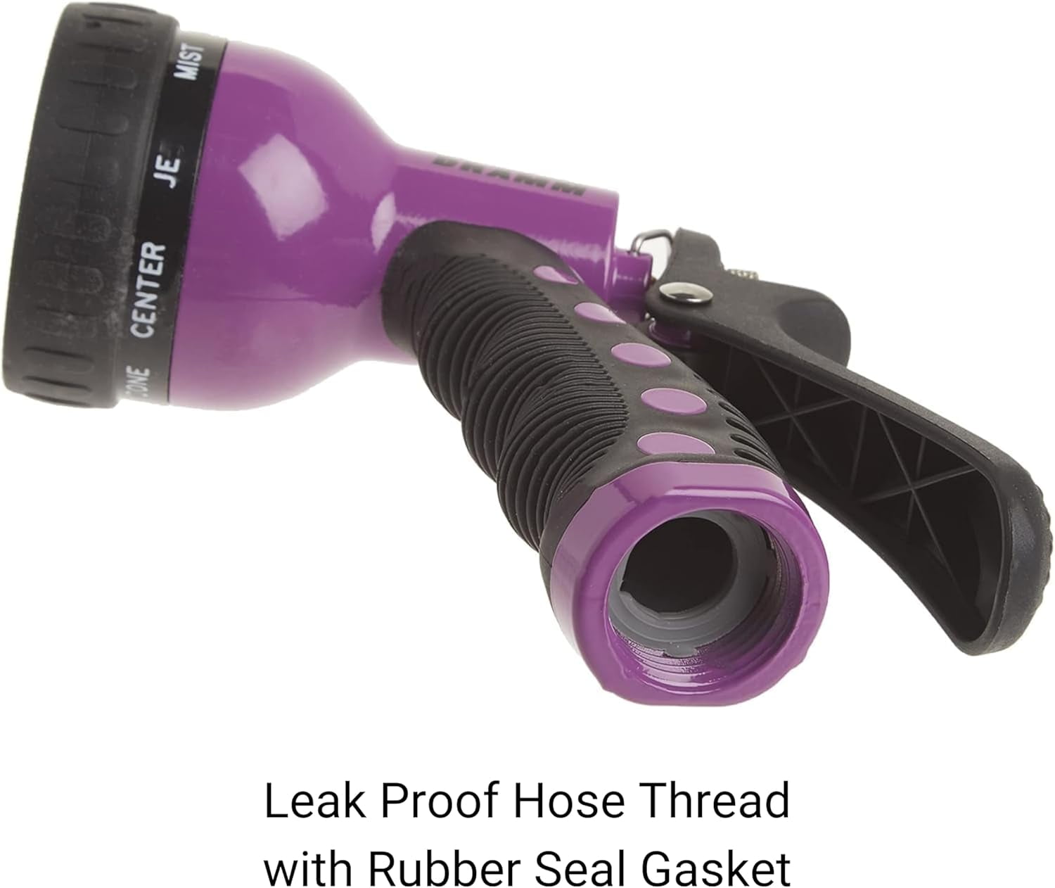 FANHAO Revolver Heavy Duty Metal Garden Hose Nozzle – 9 Spray Patterns, High Pressure Jet, Thumb-Control Flow, Ergonomic Grip – Berry