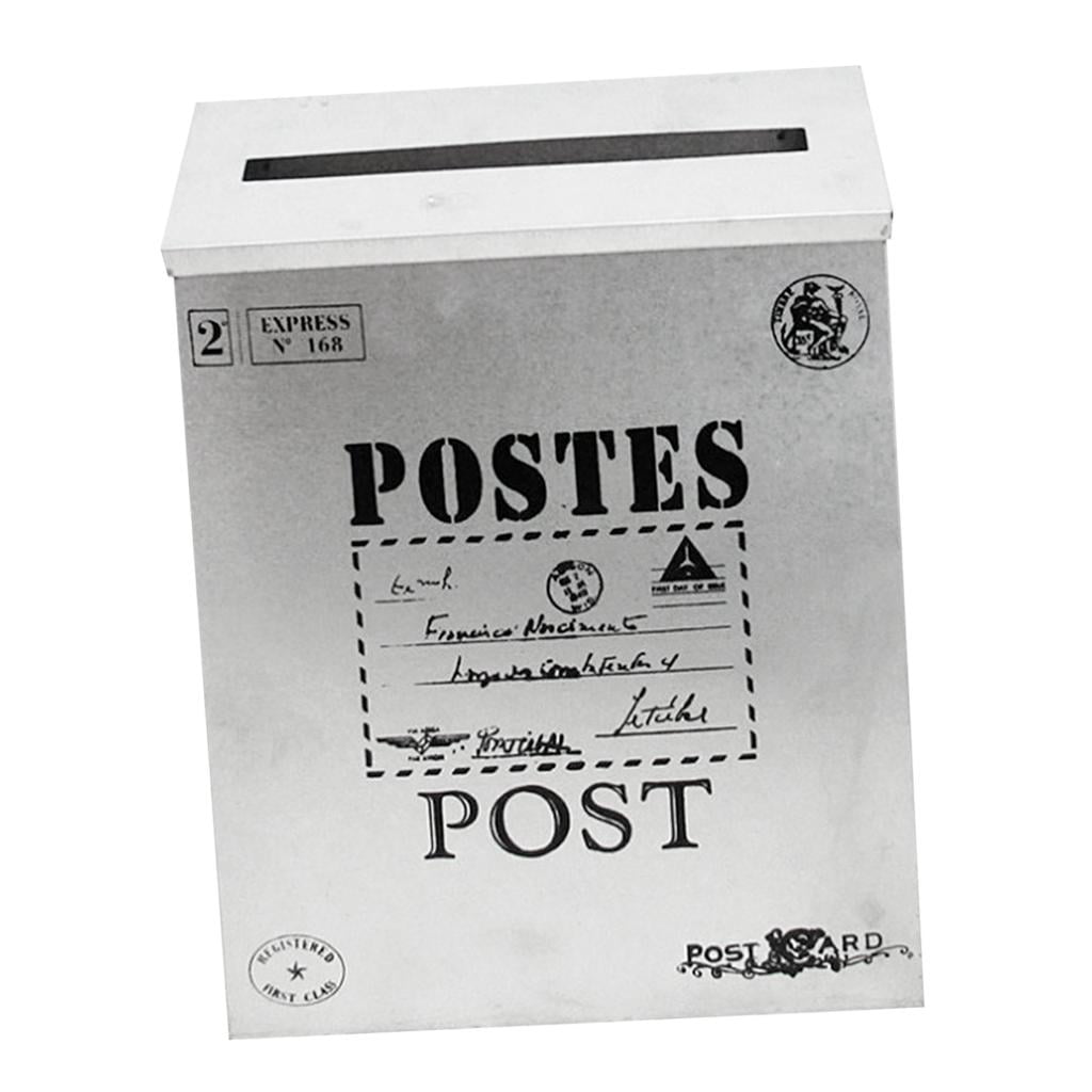 Vintage Post Box Mailbox Wall Mounted Secure Mail White-1